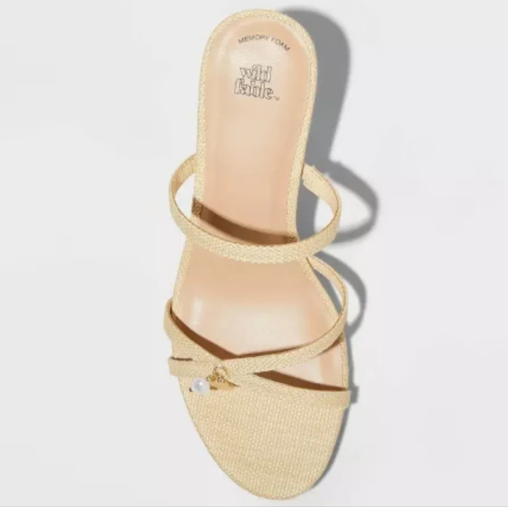 Wild Fable Brodie Strappy Raffia Charm Heels